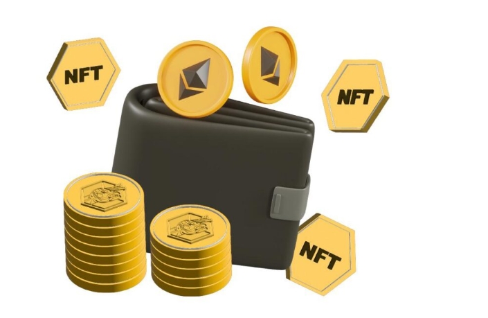Wallet and NFTs stylized