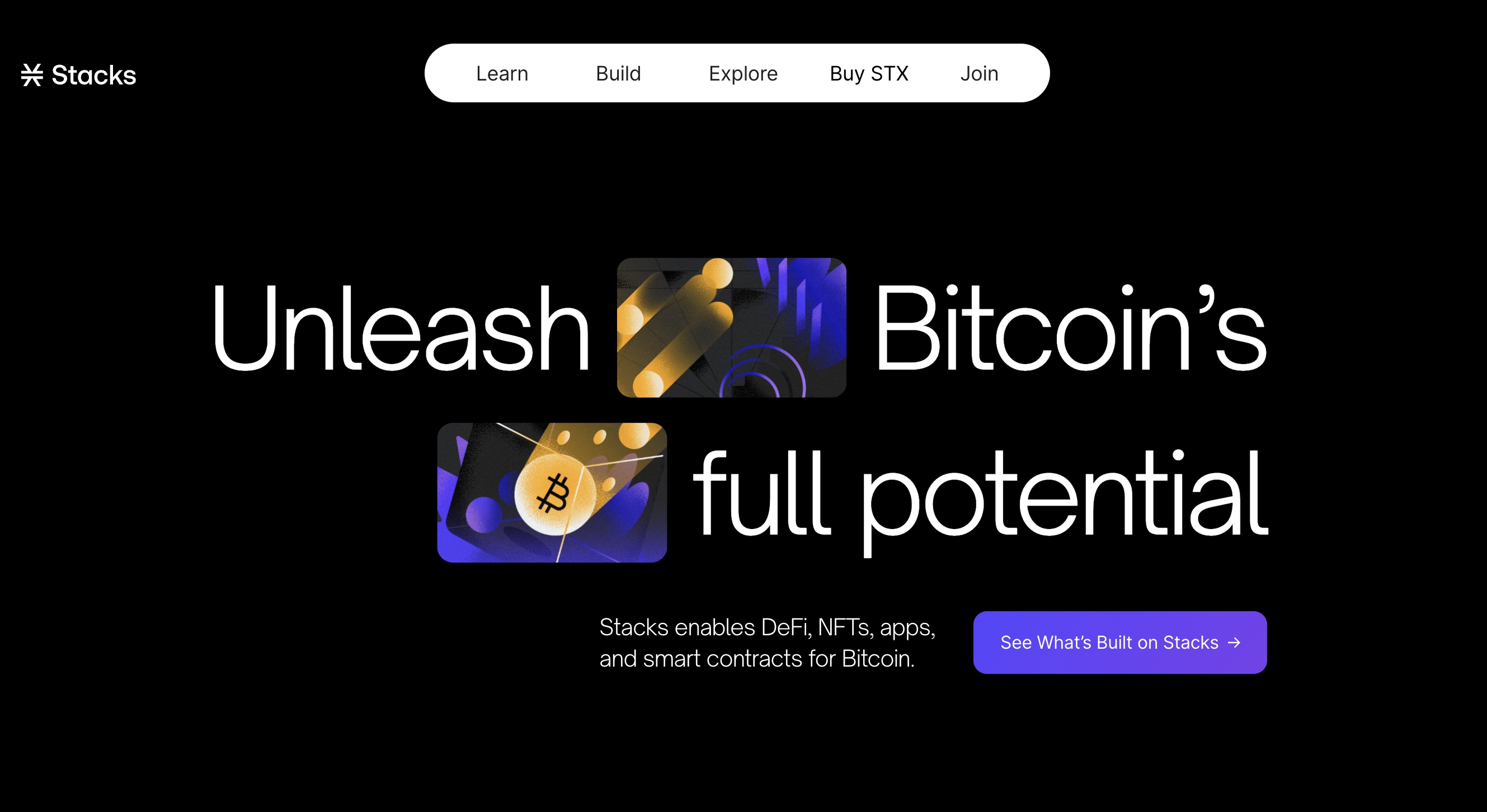 stacks crypto homepage 