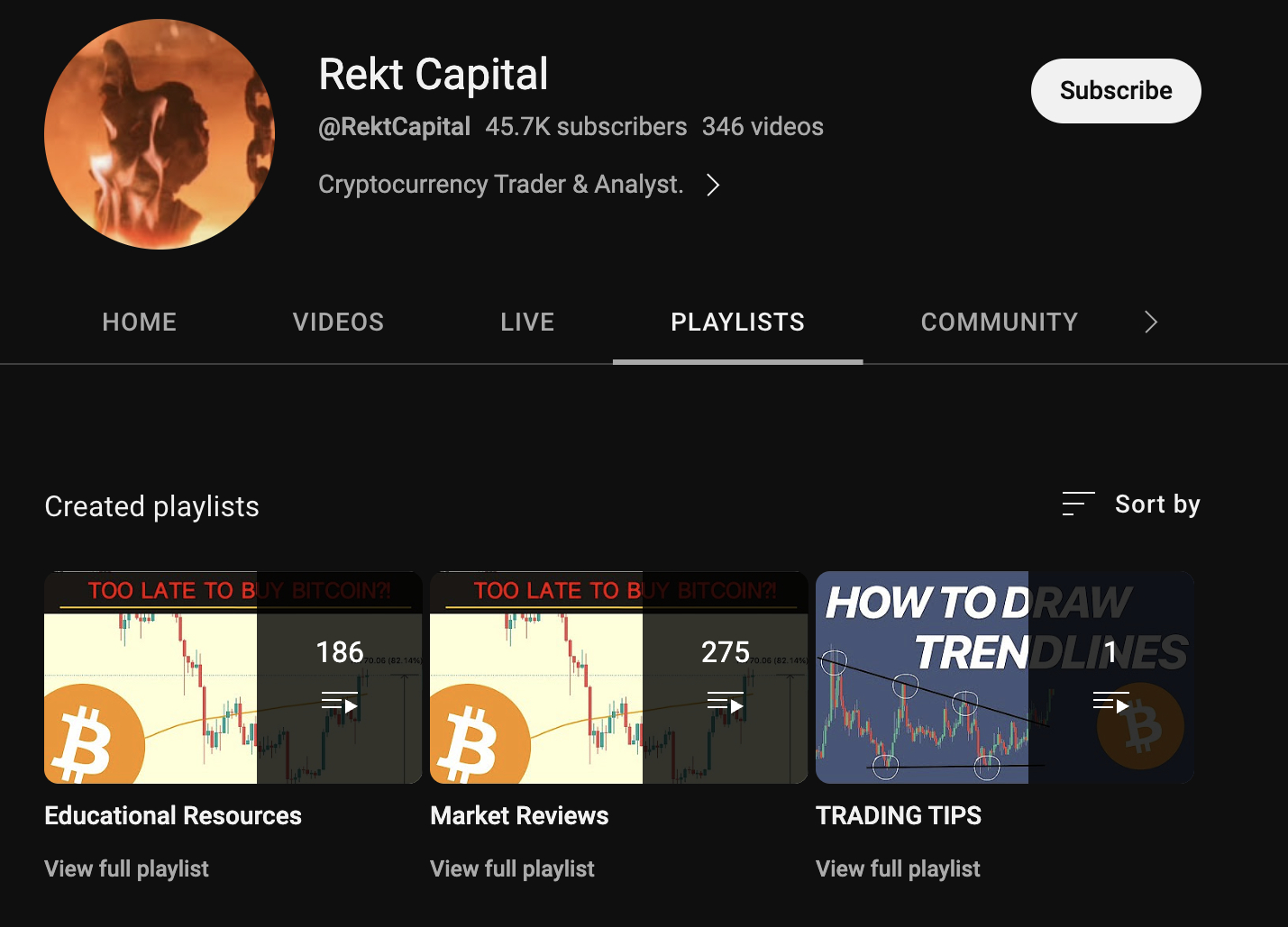 Rekt Capital YouTube channel