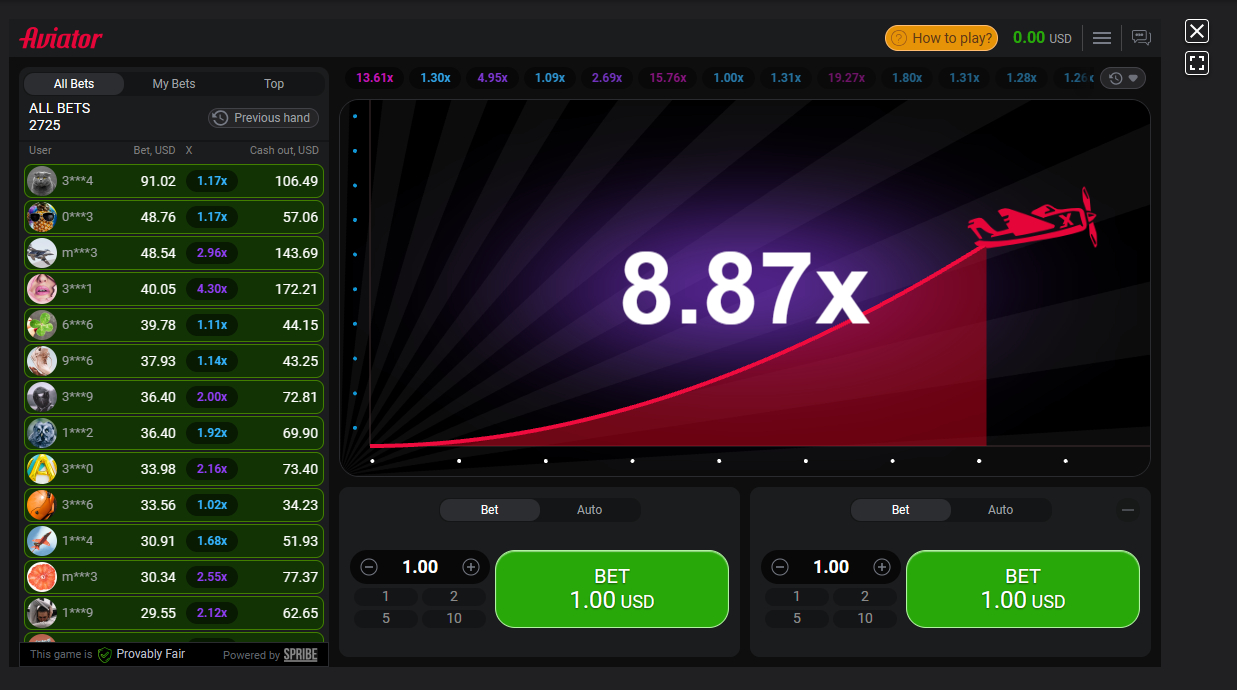 Aviator betting game