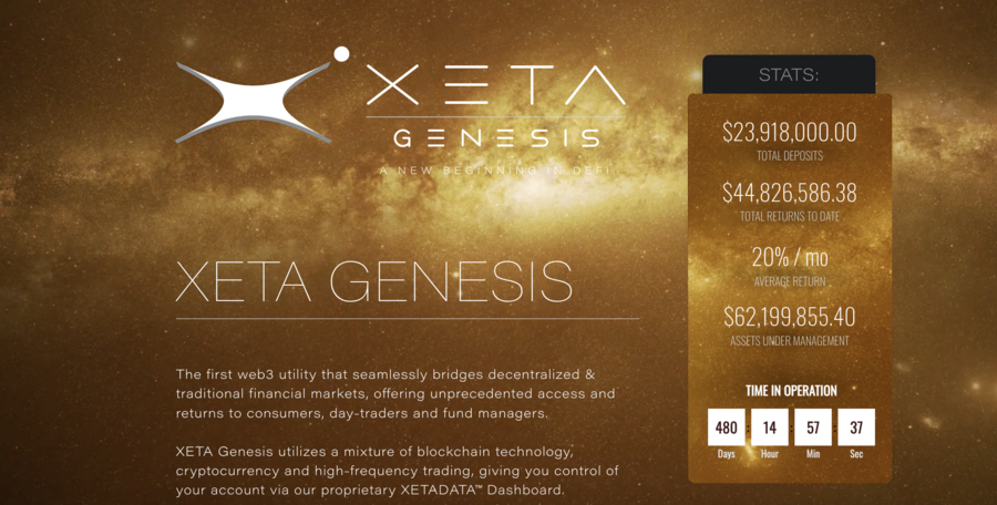 XETA Genesis dashboard