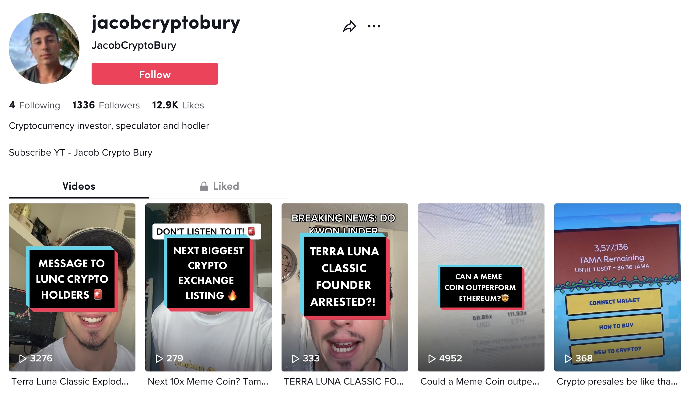 Jacobcryptobury TikTok profile