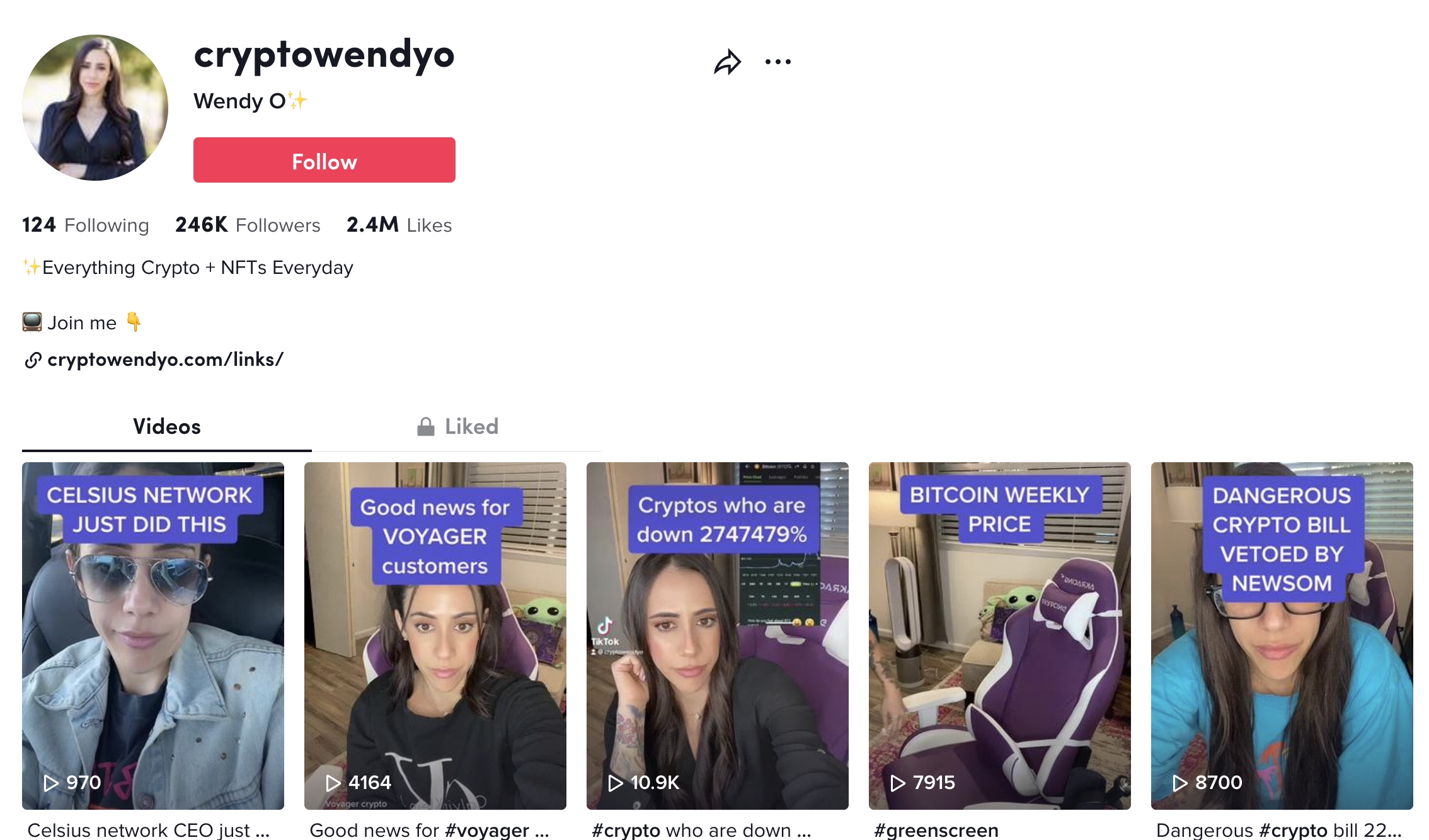 Cryptowendyo tik tok profile