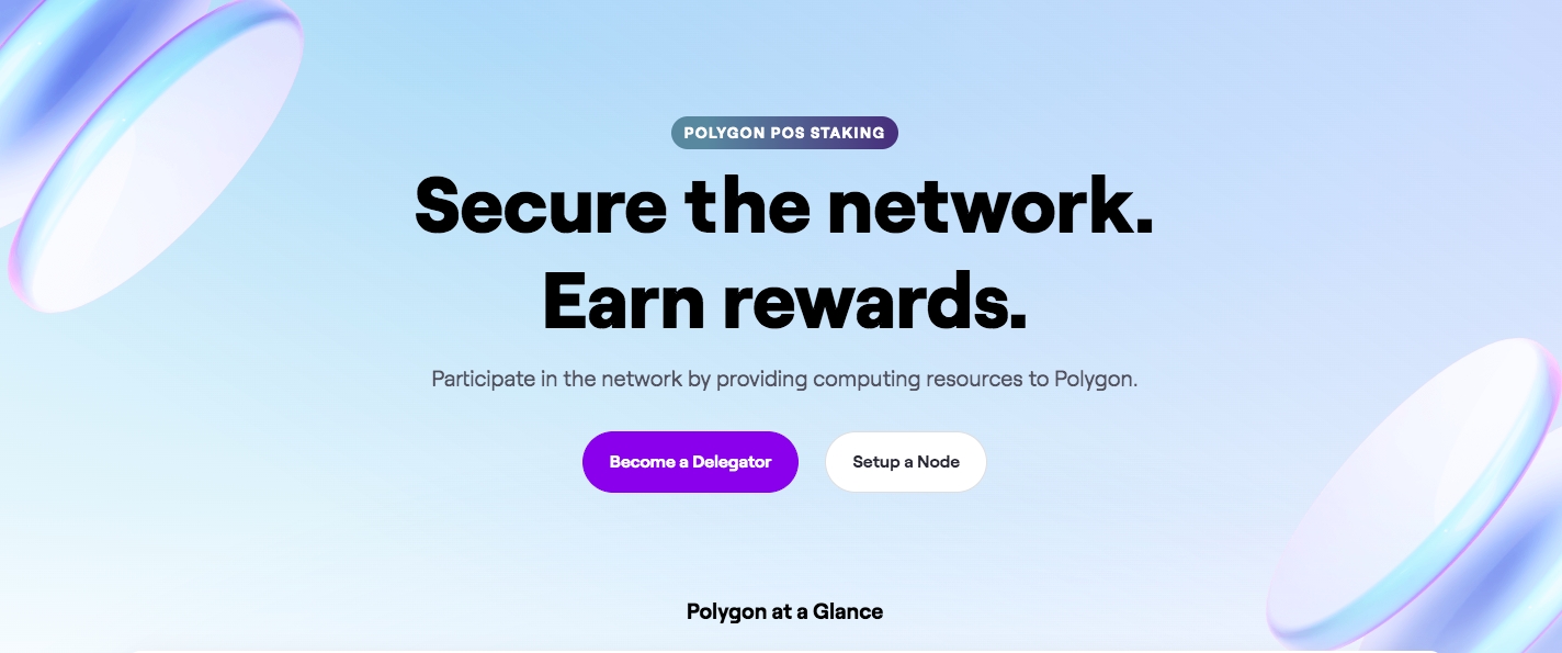 Polygon layer 2 blockchain homepage