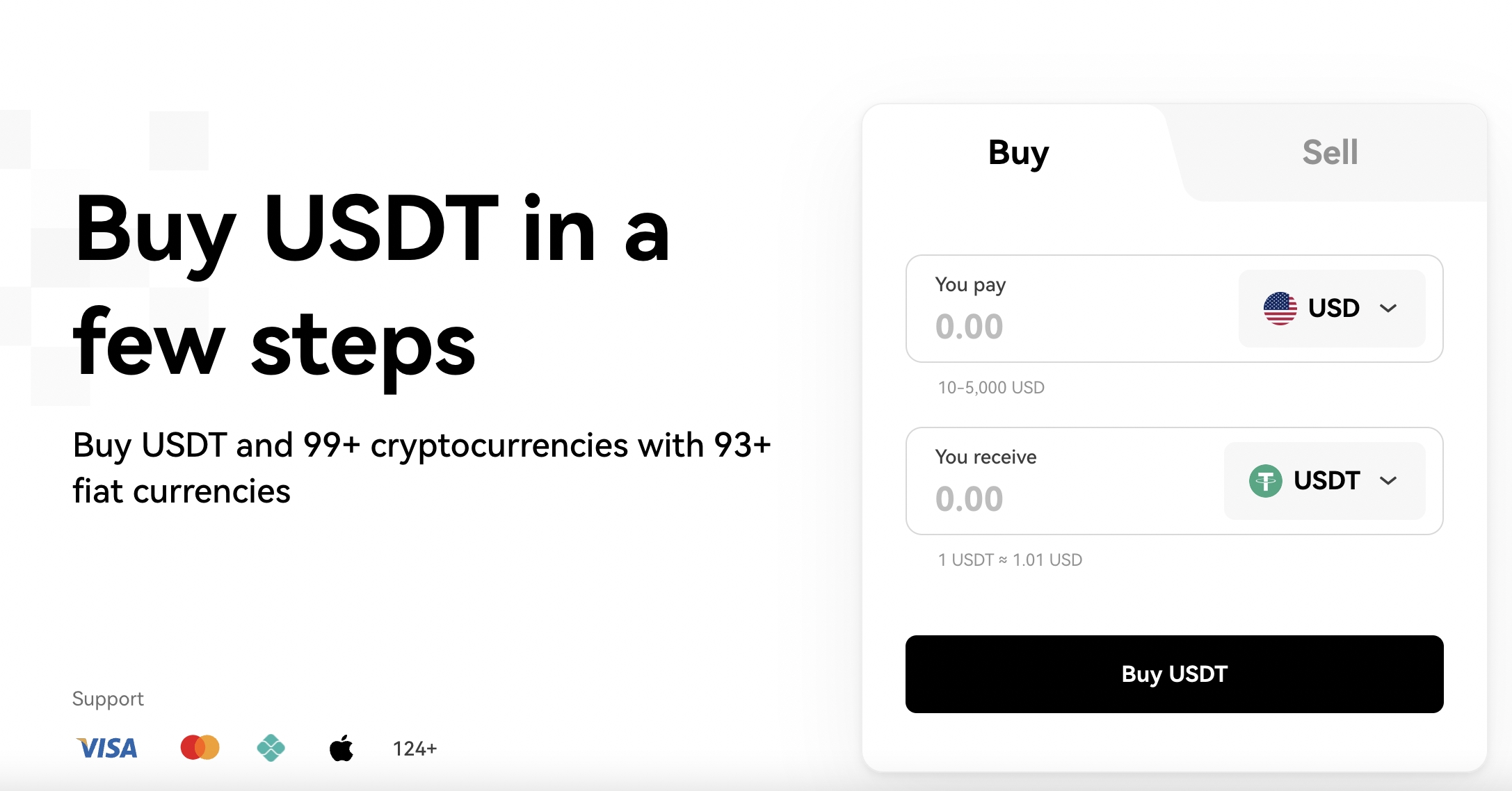 Buy USDT with USD