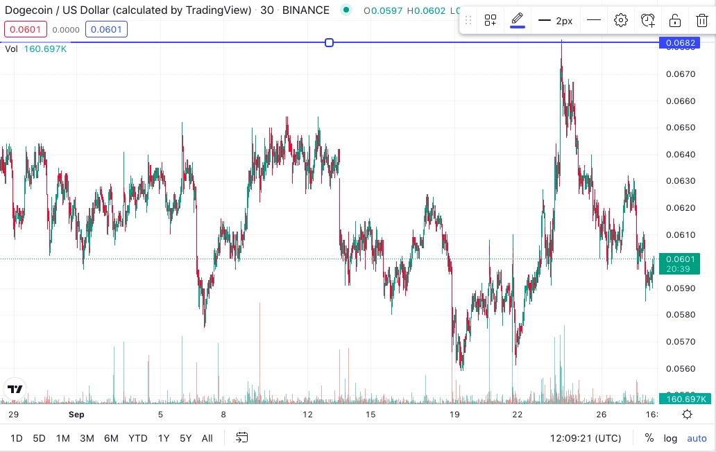 Dogecoin andamento ad oggi