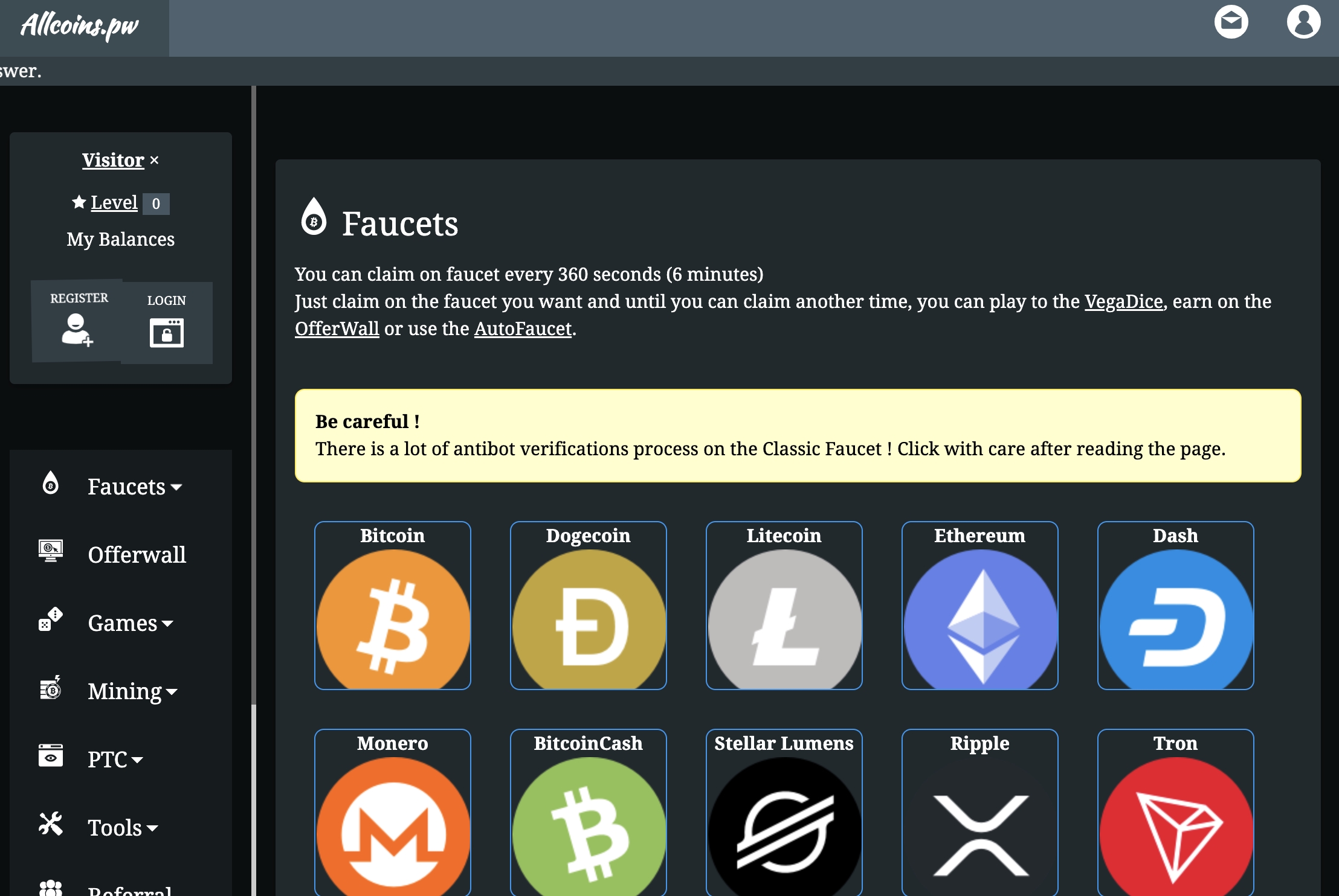 Altcoins.pw faucets