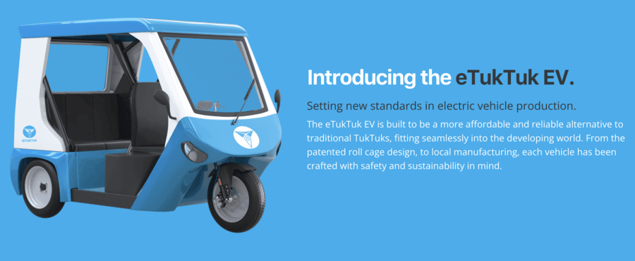eTukTuk electric vehicle