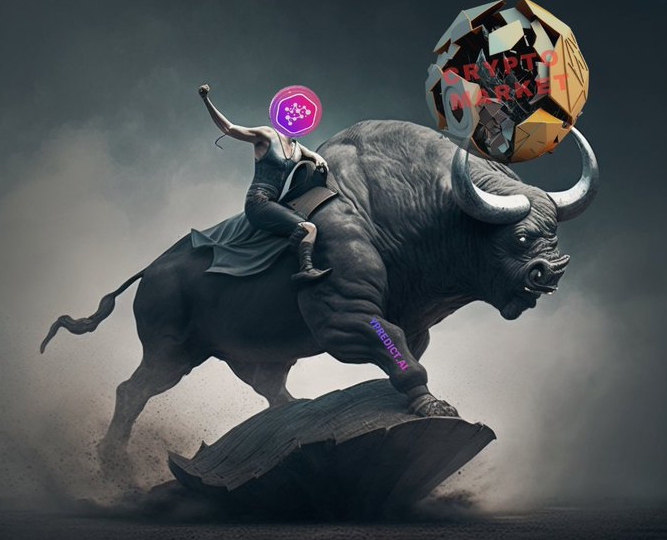 ypredict crypto bull graphic