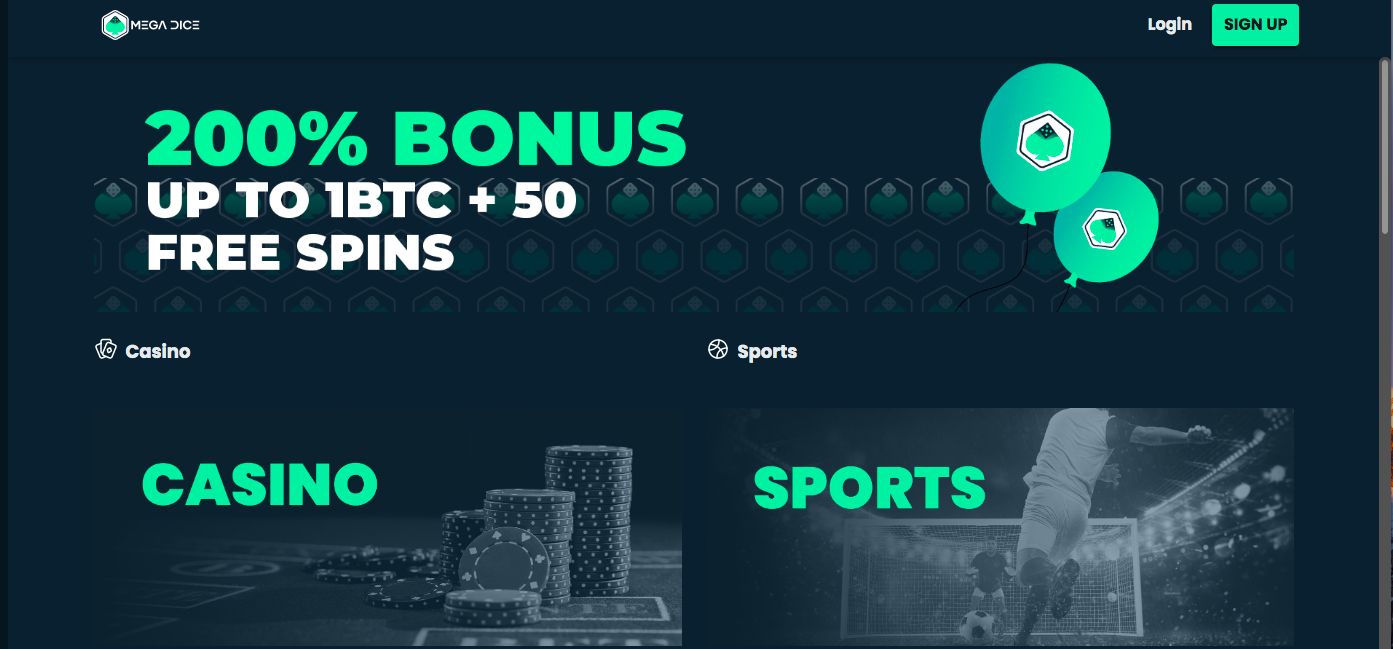 mega dice bitcoin sports betting offer