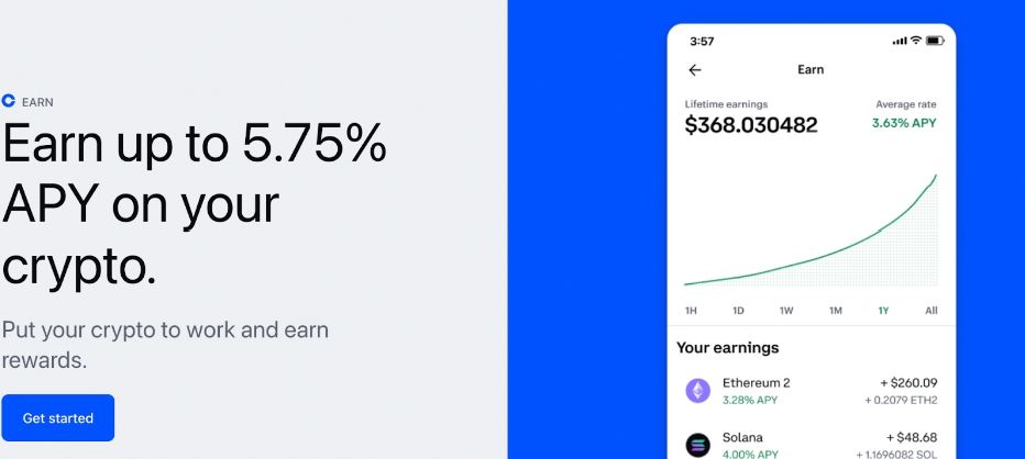 Coinbase token earnings