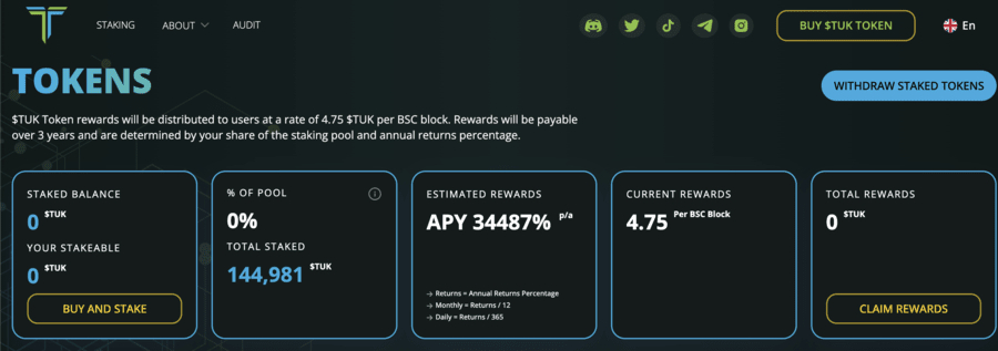 eTukTuk token staking