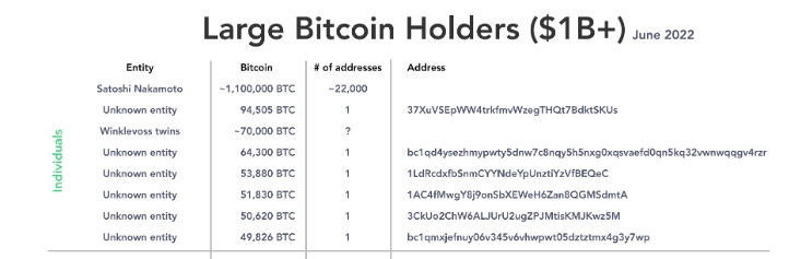 biggest holders of bitcoin