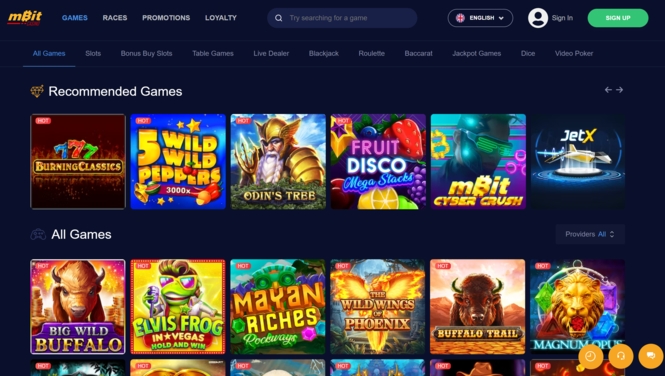 mbit casino recommended games