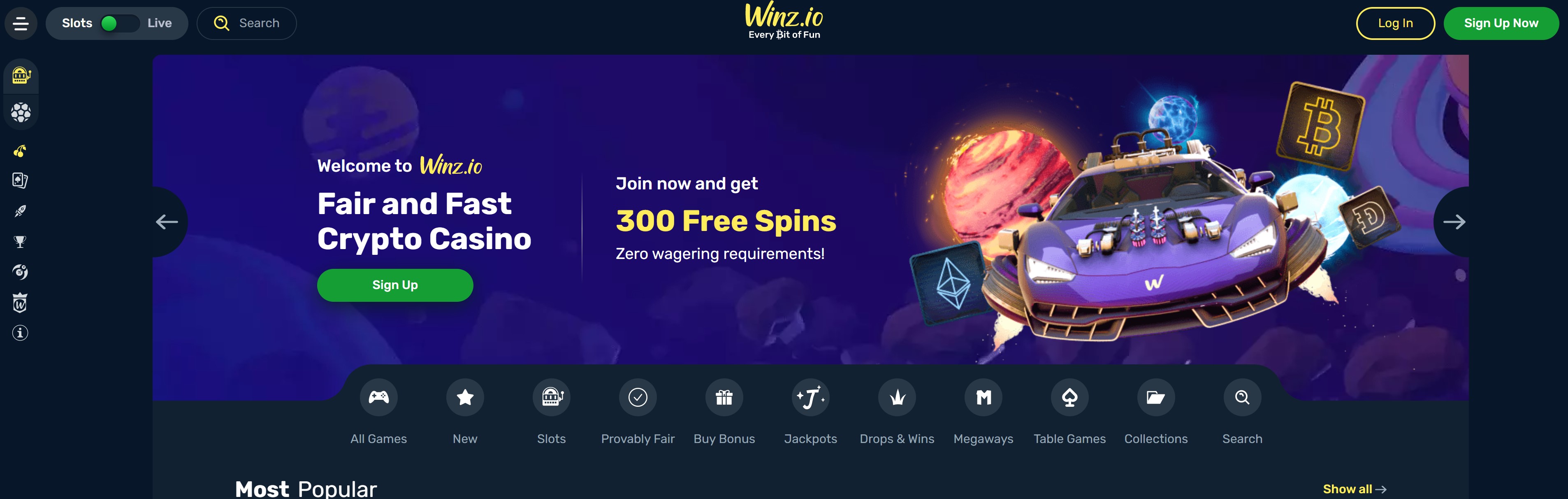 winz.io 300 free spins