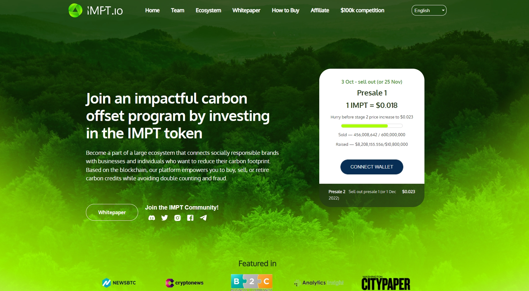 Impt Token carbon credits cryptomunten