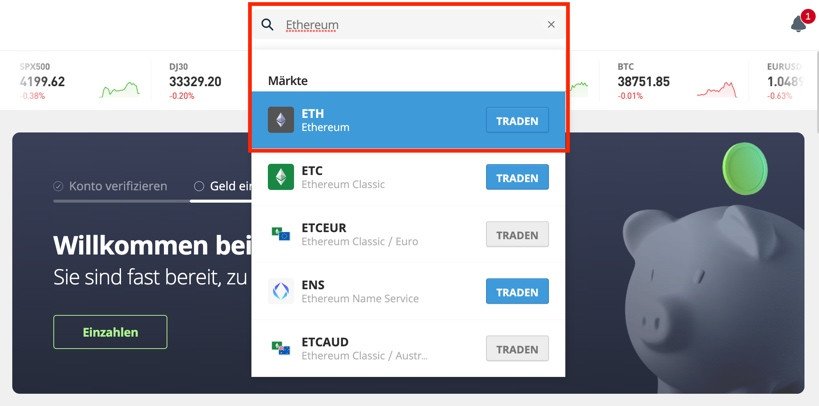 ETH bei eToro kaufen