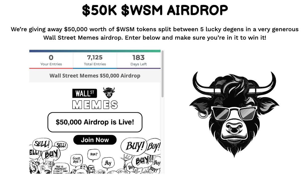 gratis crypto airdrop wall street memes