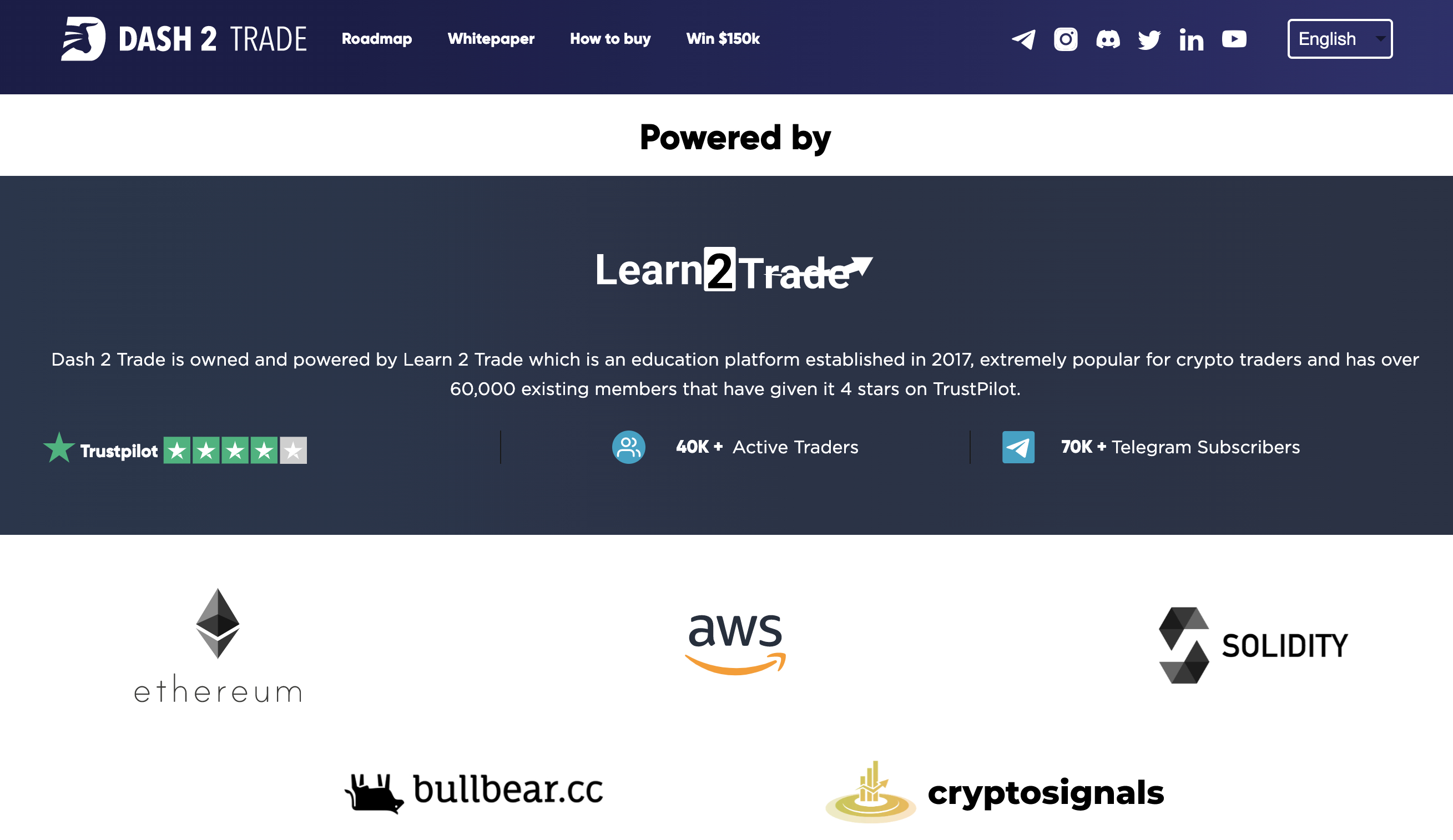 Dash 2 Trade Homepage