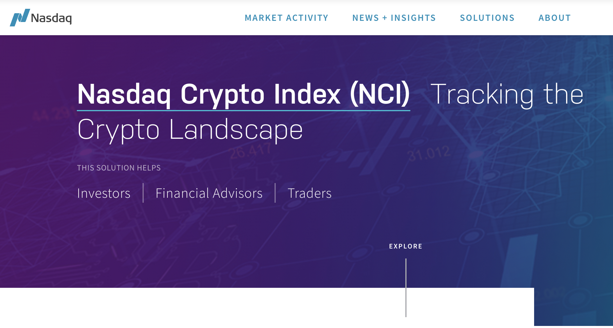 Nasdaq Crypto Index home page