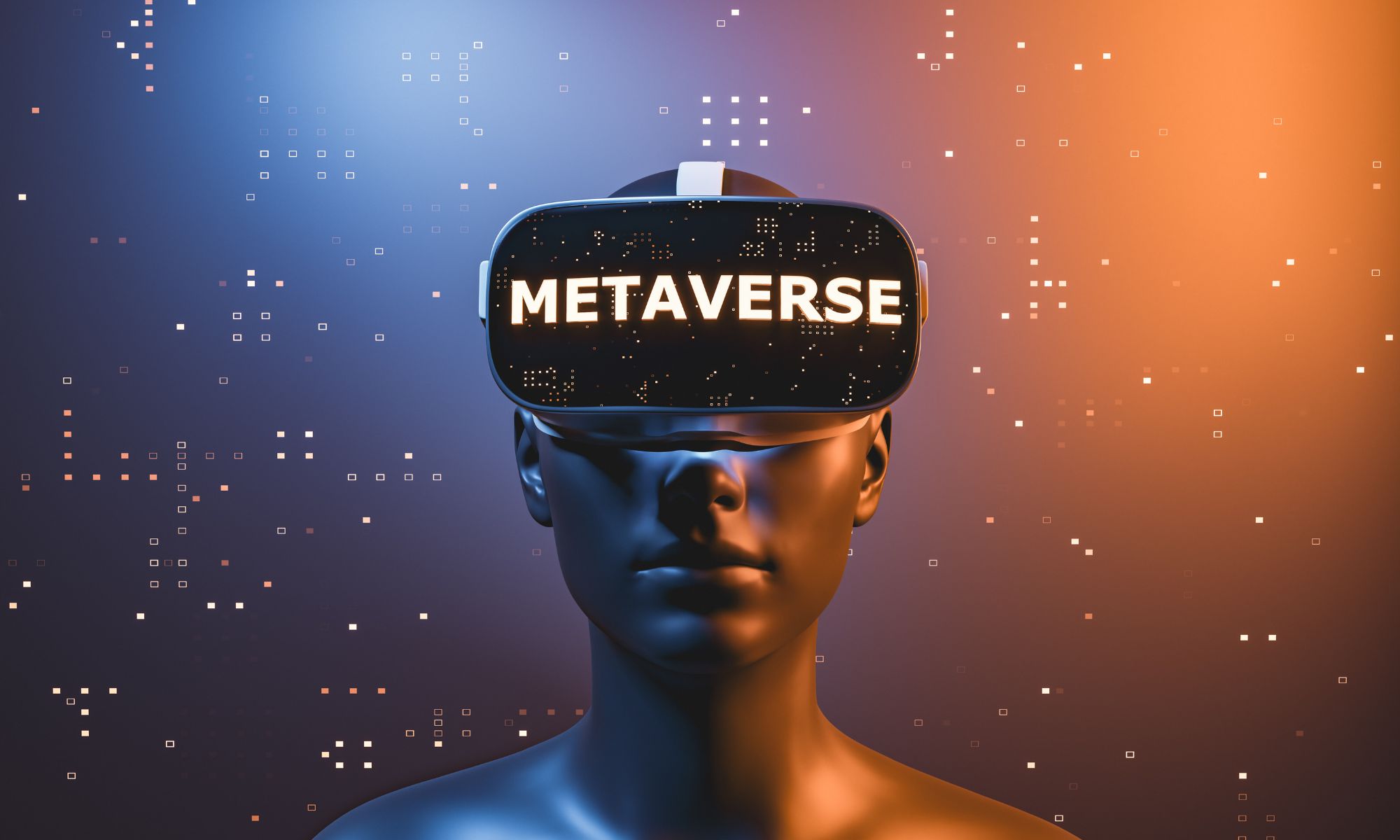 Homem e mulher usam VR estão jogando o jogo no metaverso