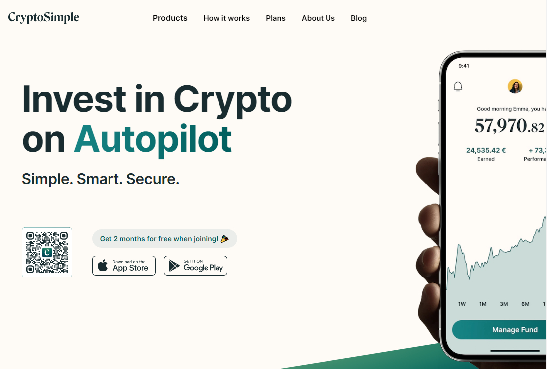 CryptoSimple Robo Advisor Homepage