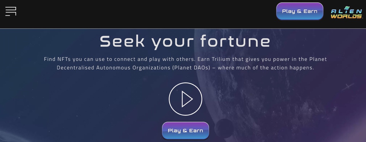 Alien Worlds Startseite