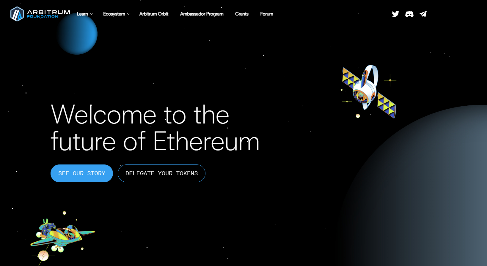 Arbitrum crypto project homepage