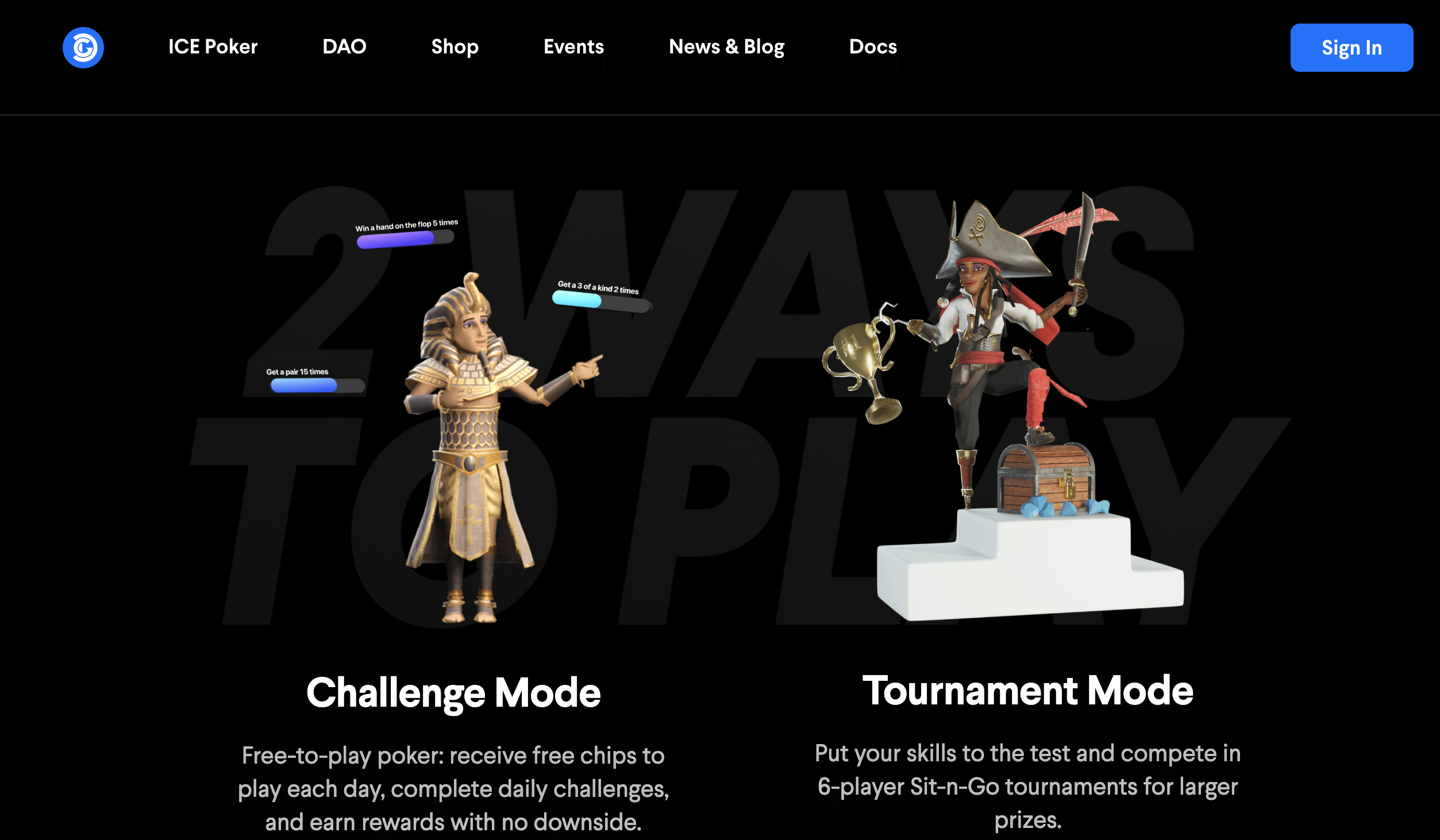 ice poker tournaments and challenge mode