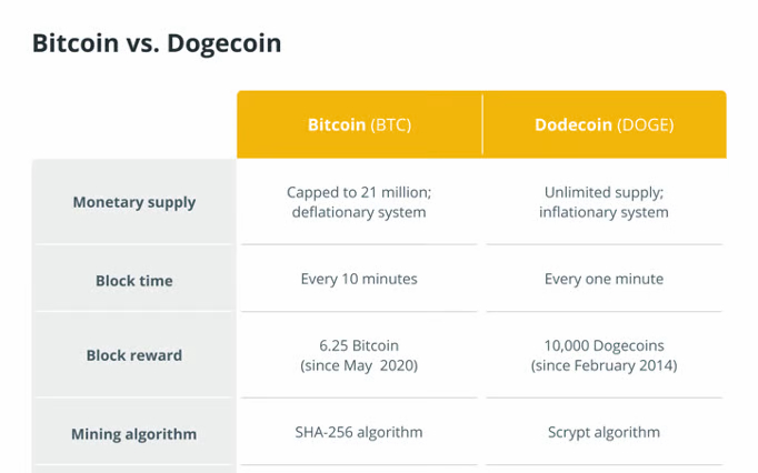 Bitcoin VS Dogecoin - Fonte Alex Valaitis (twitter)