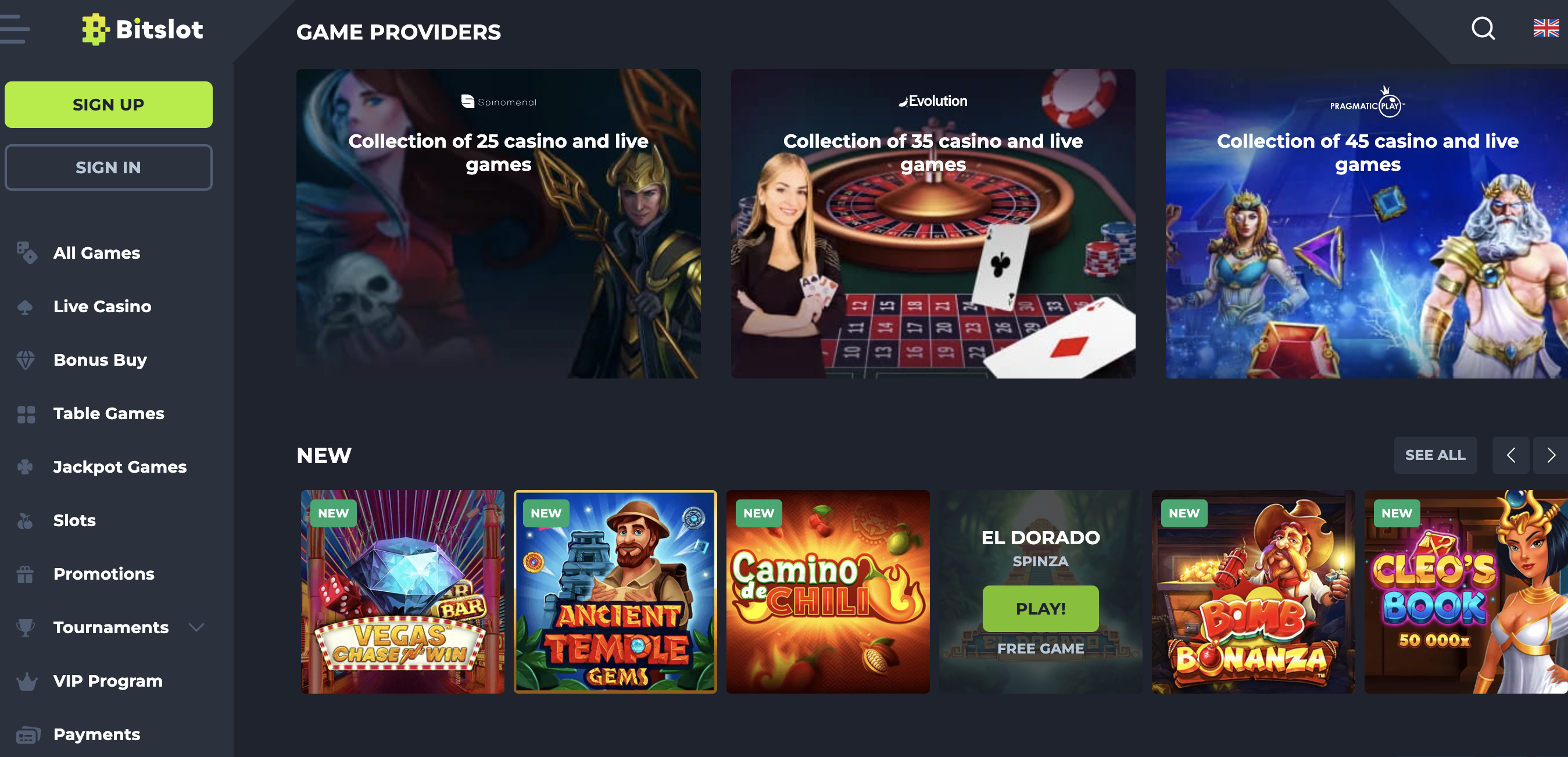 bitslot casino game providers