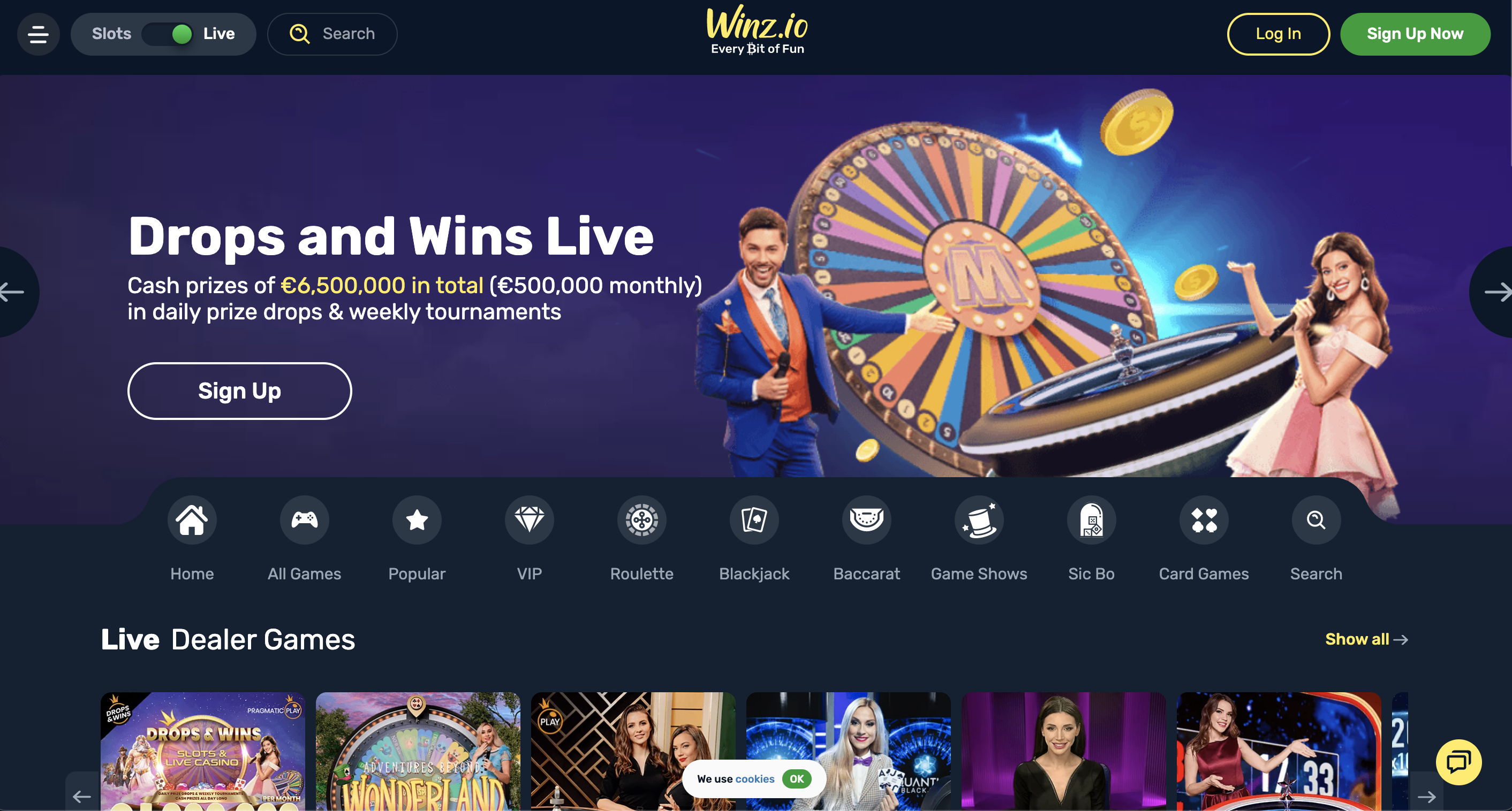 winz casino live dealer games