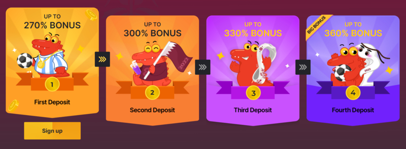 bc.game casino four matched deposit bonuses