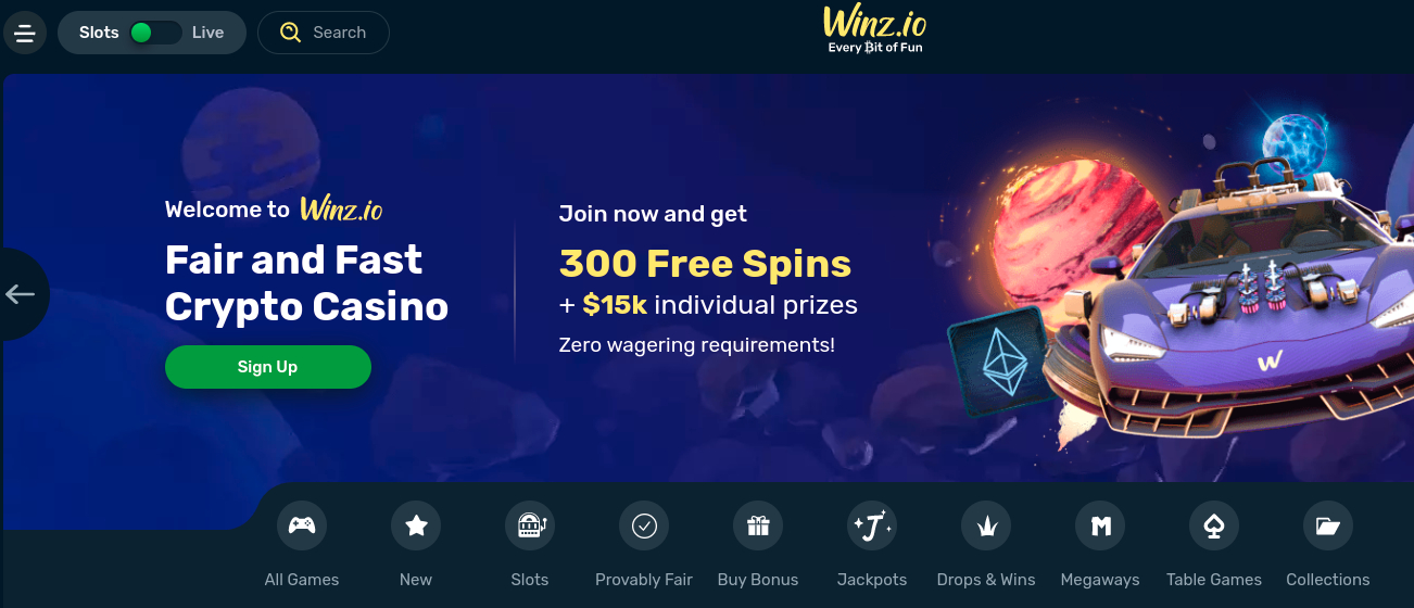 Winz.io welcome bonus