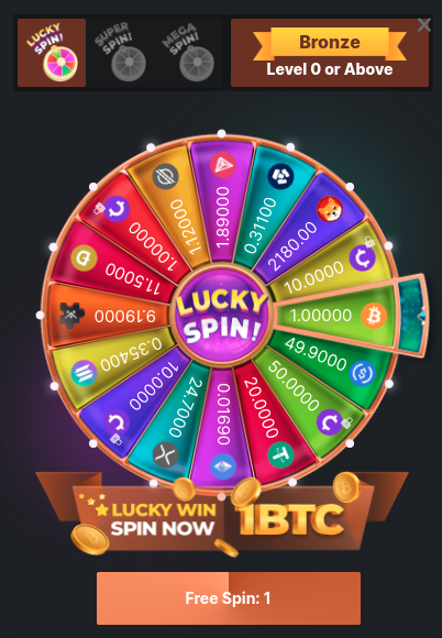 Lucky spin crypto rewards