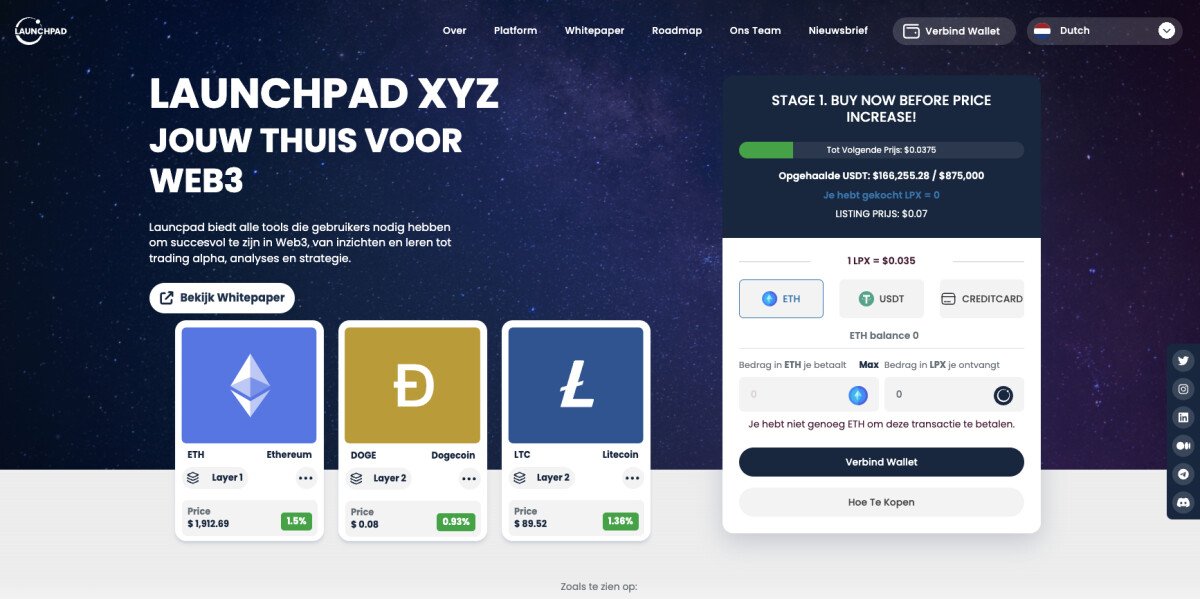Launchpad XYZ nieuwe crypto