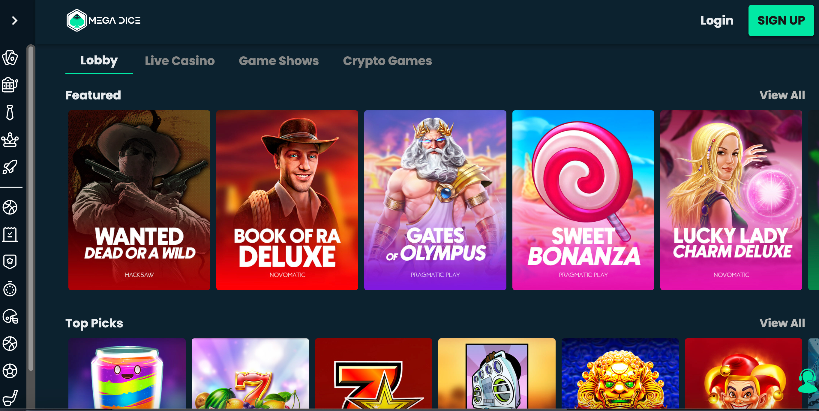 top core gaming slots sites