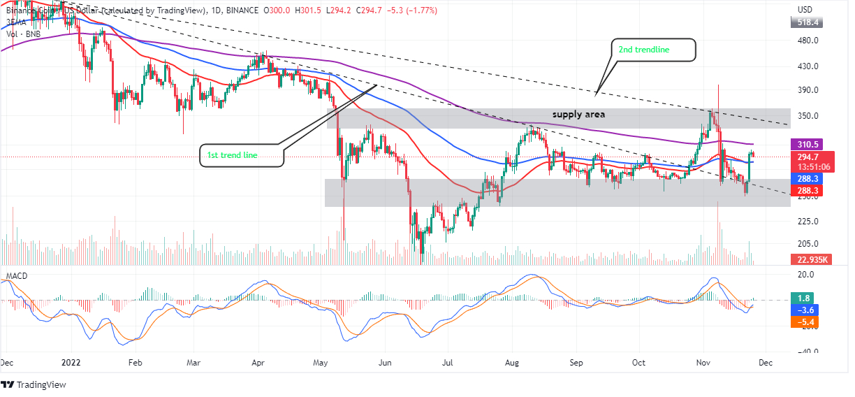 BNB/USD daily chart