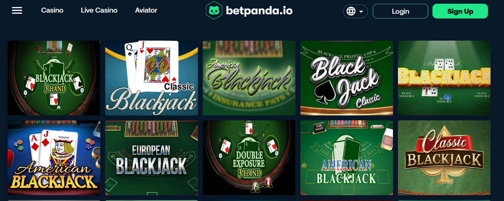 betpanda.io blackjack variety