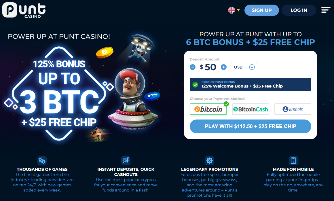 punt casino crypto bonus