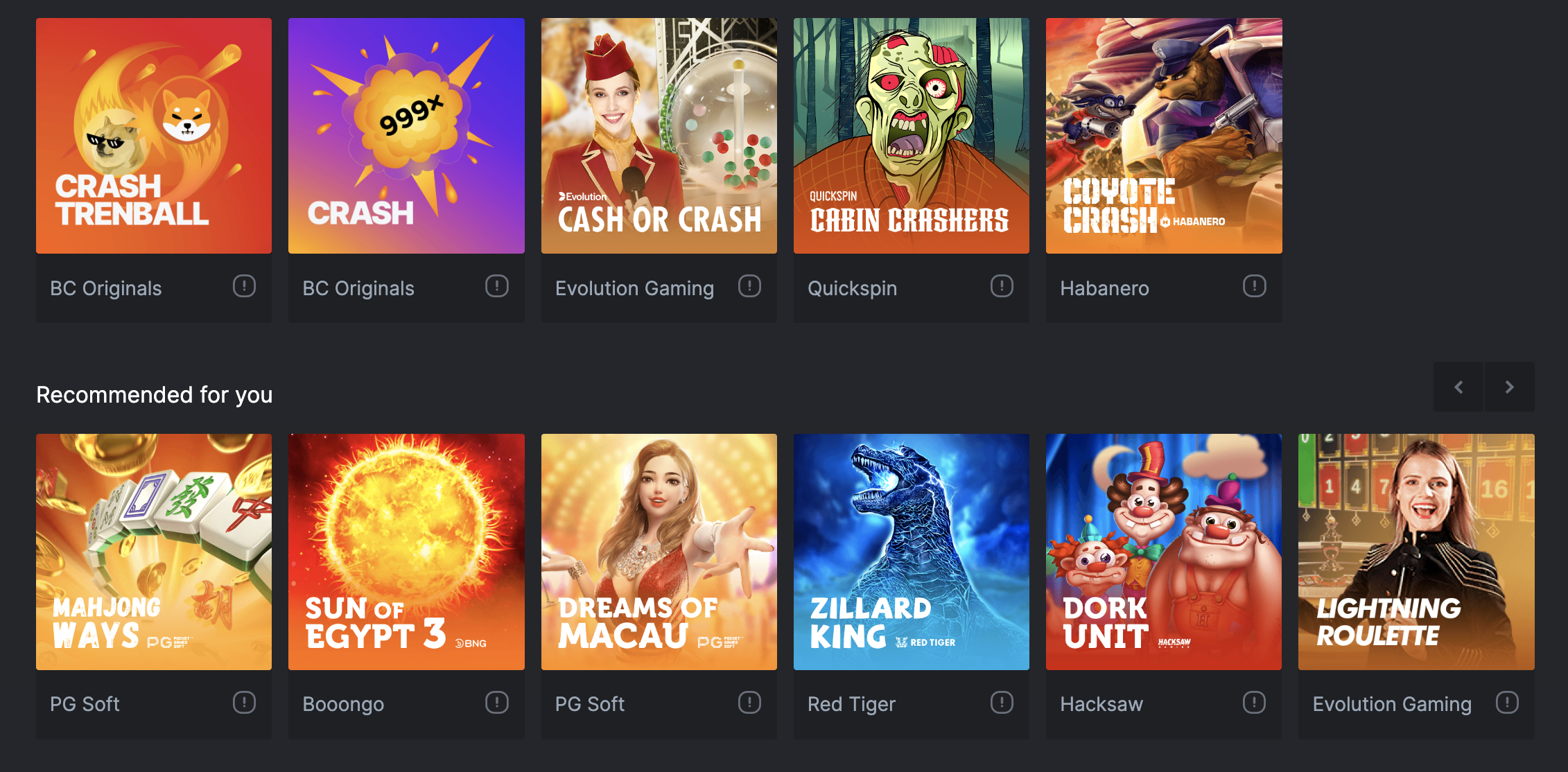 Online casino games variety