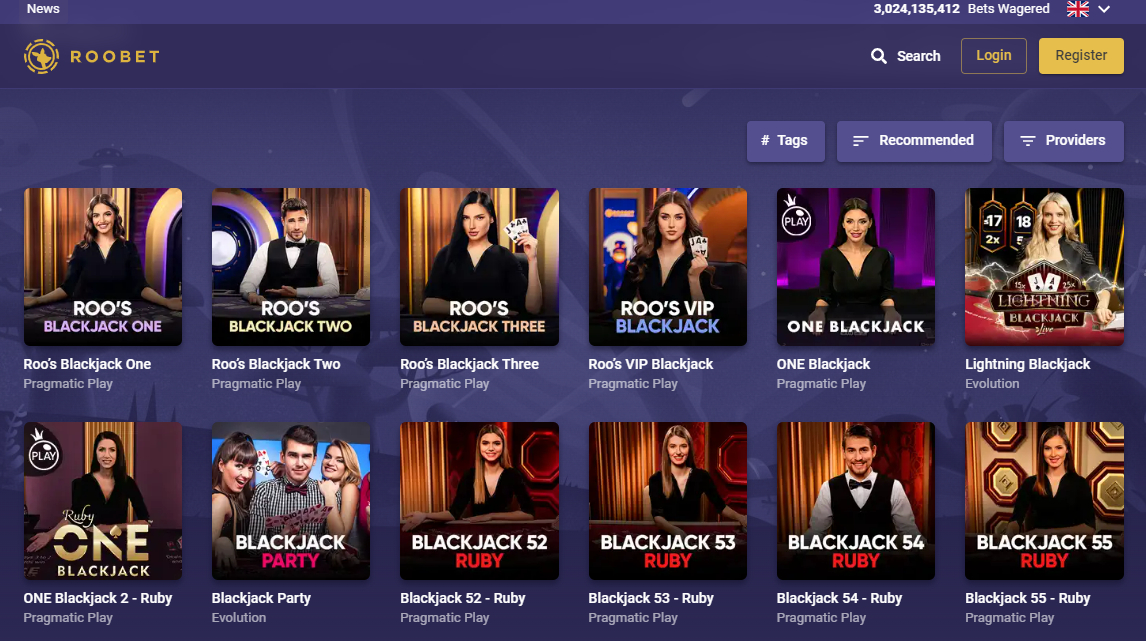 Blackjack Games On Roobet