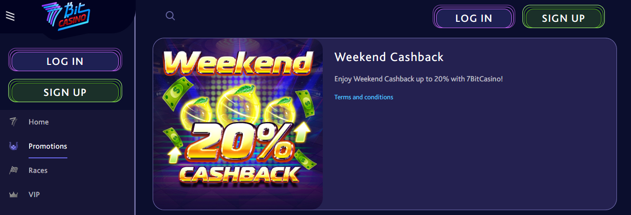 7Bit Casino Weekend Cashback