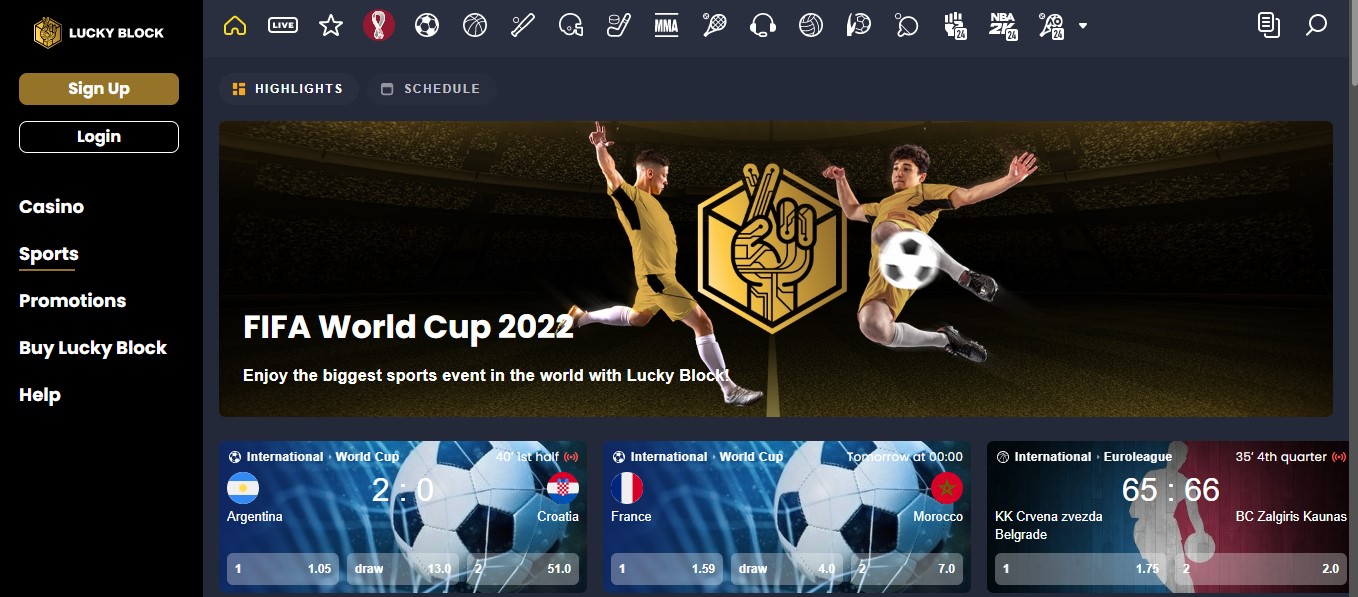 World Cup Games On Lucky Block Casino