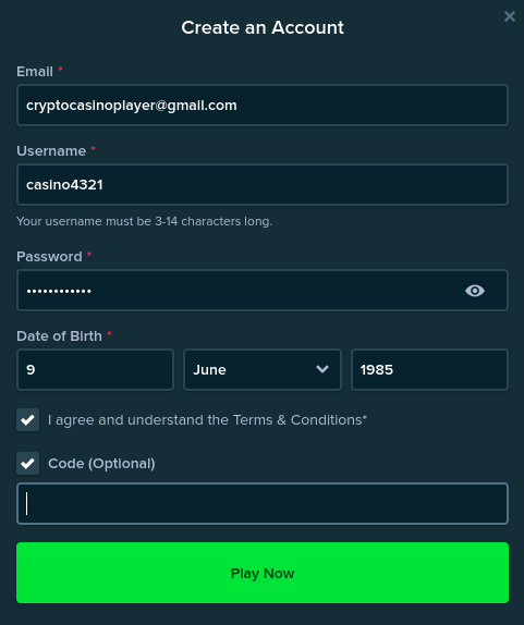 Stake Casino Account Signup