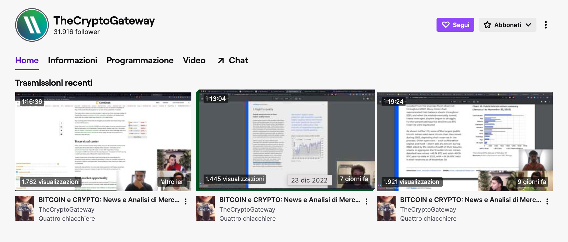 TheCryptoGateway - Il più noto canale Twitch italiano sulle crypto