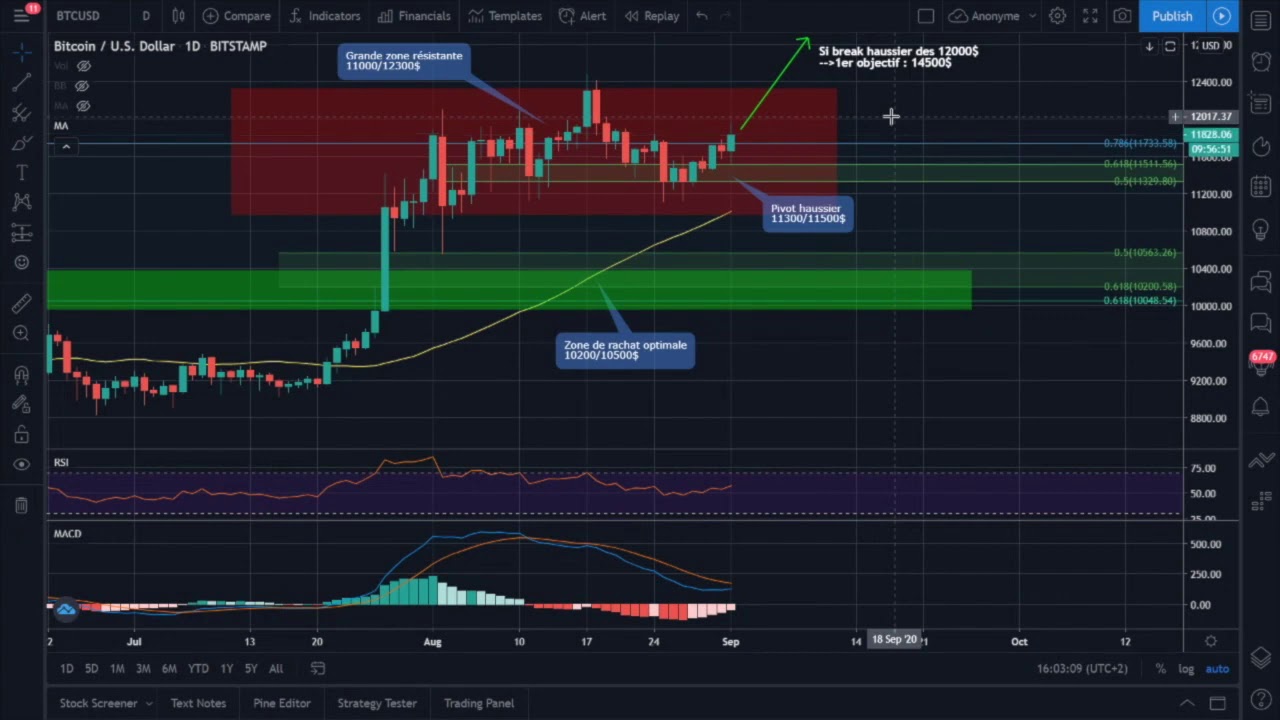Analyse technique du marché du Bitcoin au 1er septembre 2020 (Coinhouse / Cryptonews). Trading.