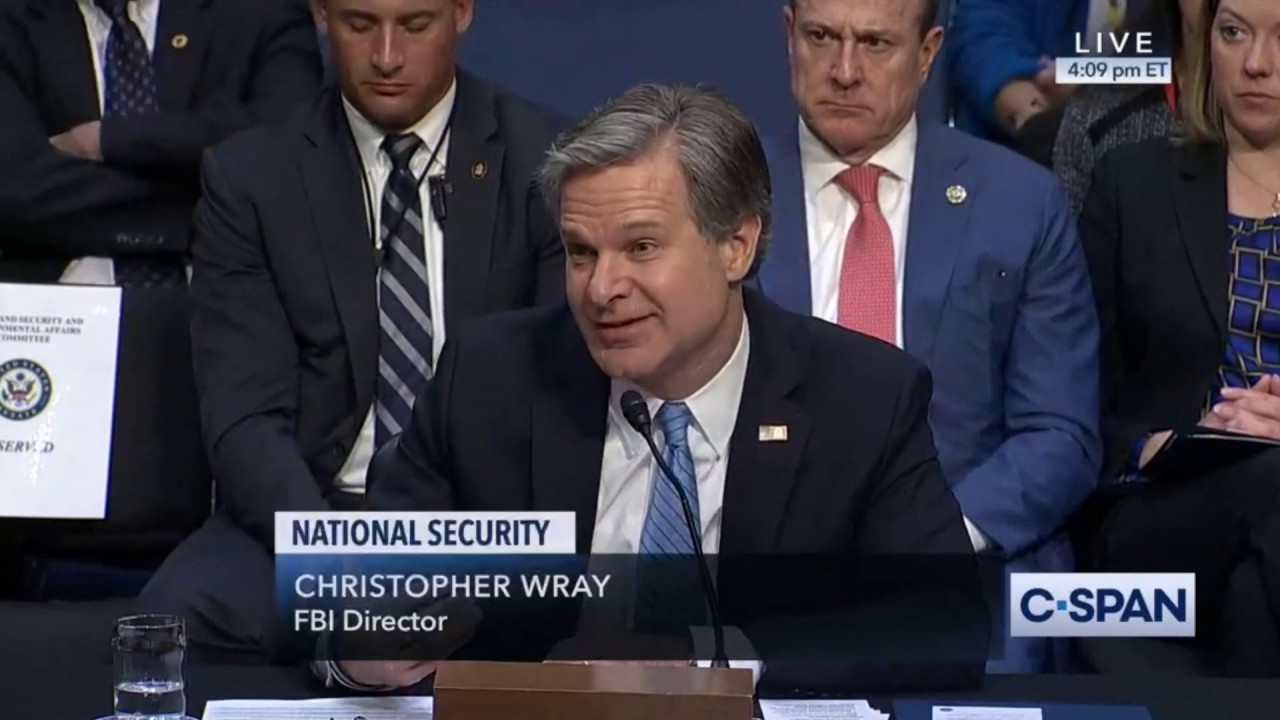 Il direttore dell’FBI Christopher Wray sulle criptovalute