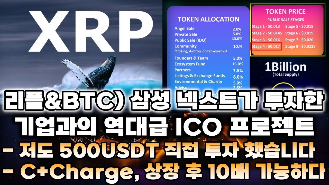 삼성넥스트가 투자한 기업과의 역대급 ICO 프로젝트, C+Charge 상장 후 10배 가능하다!!