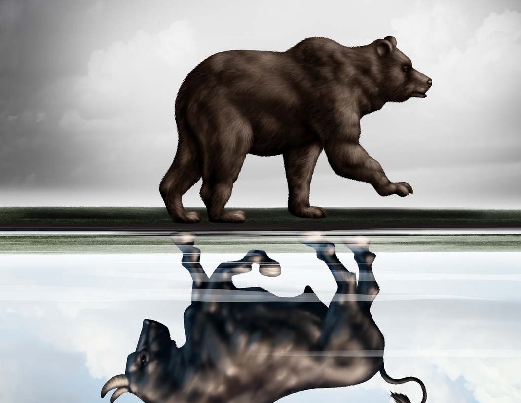 Картина бык и медведь